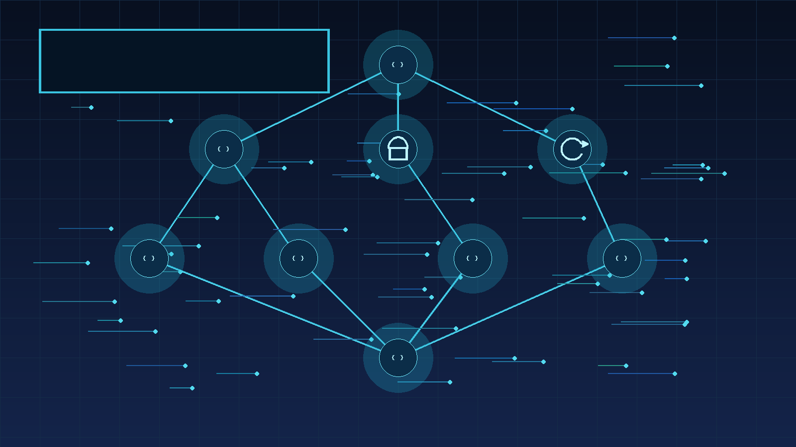 Illustration of DNS resolver chains, DNSSEC locks, and hosting infrastructure nodes