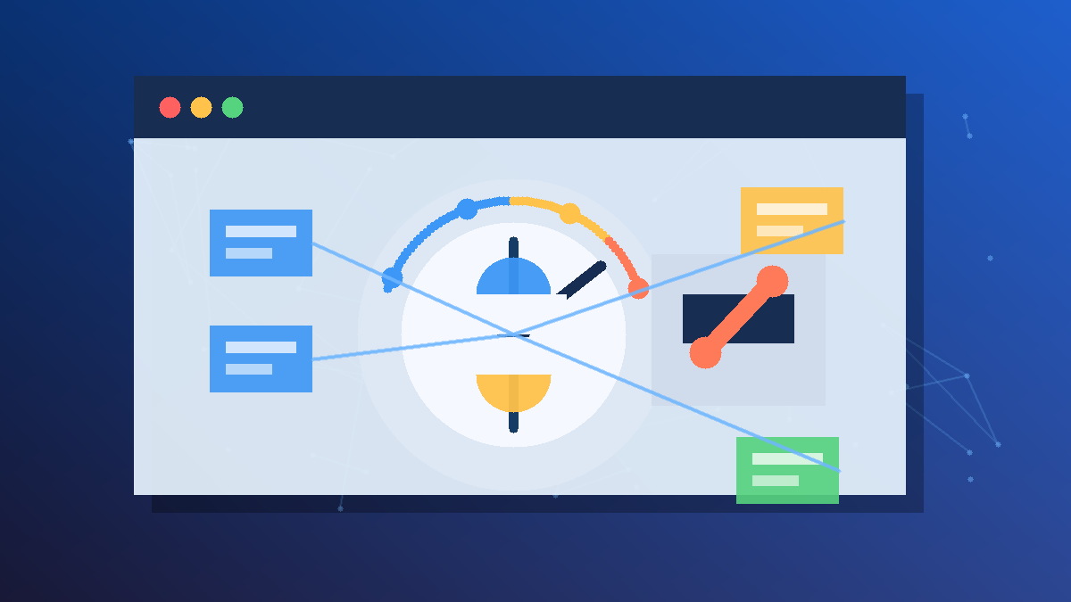 Abstract cloud hosting budget gauge and circuit breaker illustration